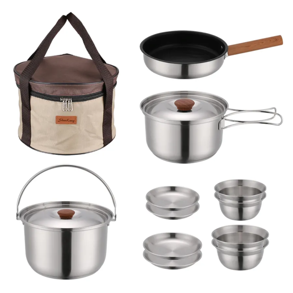 Hot Sale Portable Stainless Steel 7-Piece Cookware Set with Non-Stick Coating ...